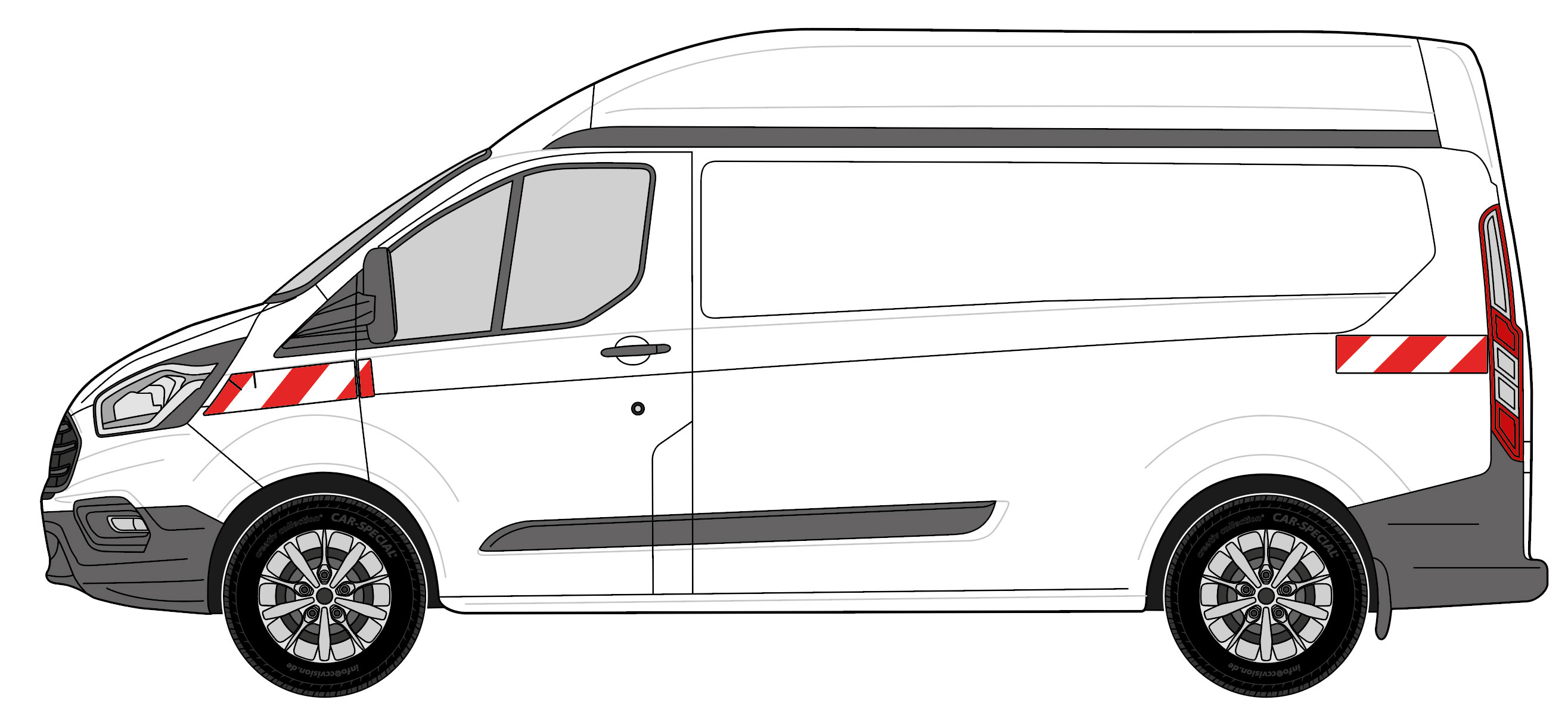 Ford Transit Custom Heckflügeltüren BJ 2018/03-aktuell